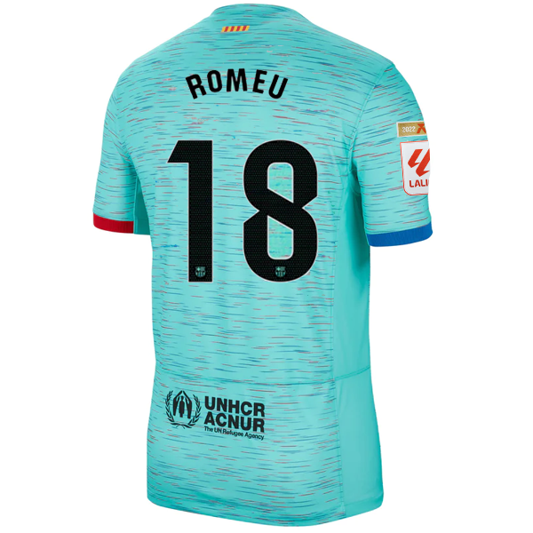 Nike Barcelona Oriol Romeu Third Jersey w/ La Liga Champion Patches 23/24 (Light