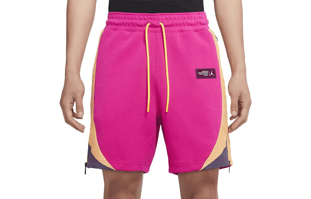 Image of Men's Air Jordan Side Zipper Logo Label Lacing Straight Shorts Pink CZ4823-615