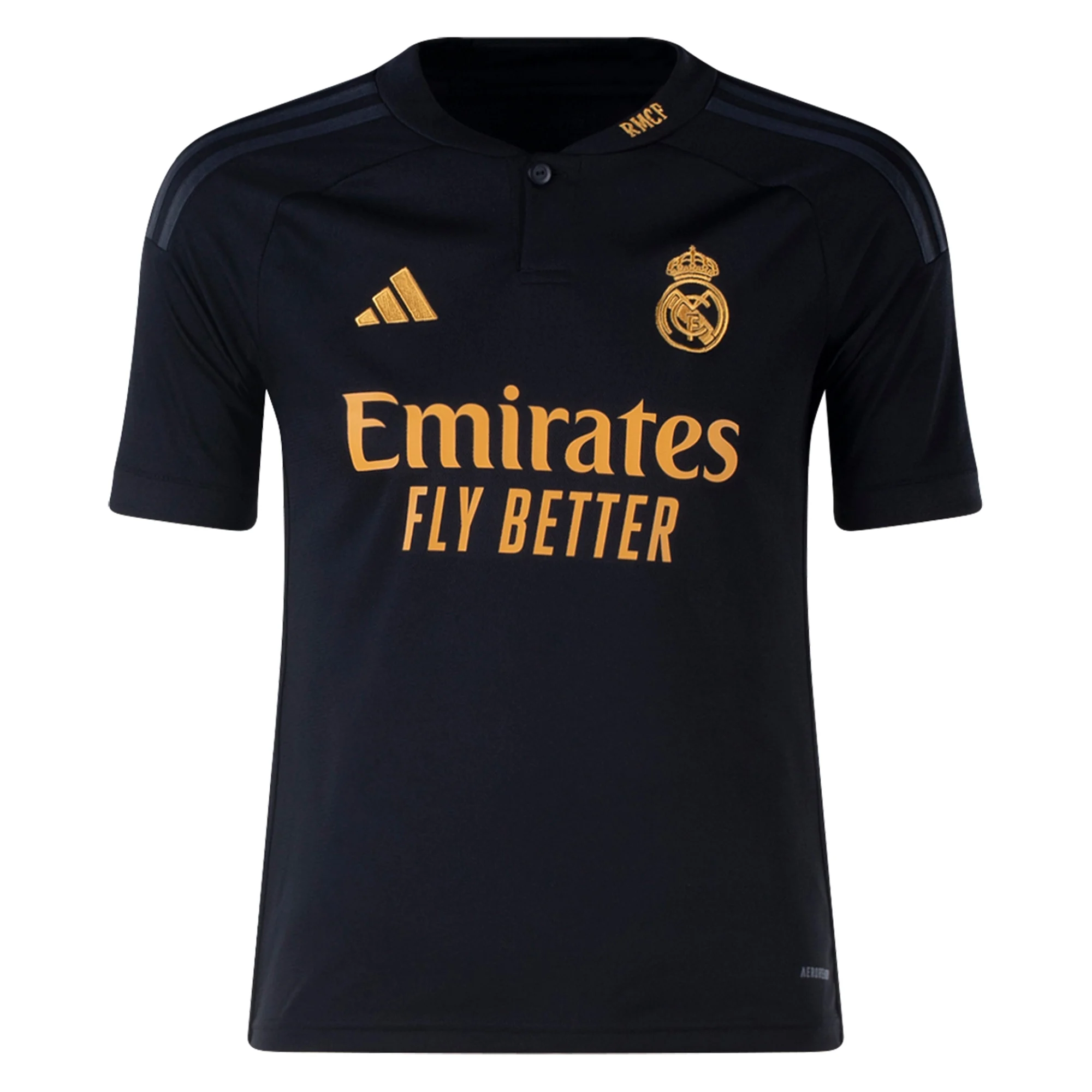 Image of adidas Youth Real Madrid Vini Jr. Third Jersey 23/24 (Black)