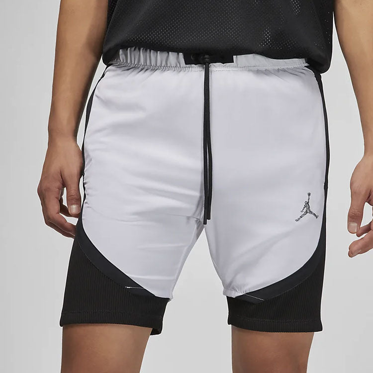 Image of Men's Air Jordan Logo Micro Mark Lacing Colorblock Casual Gray Shorts DM1830-100