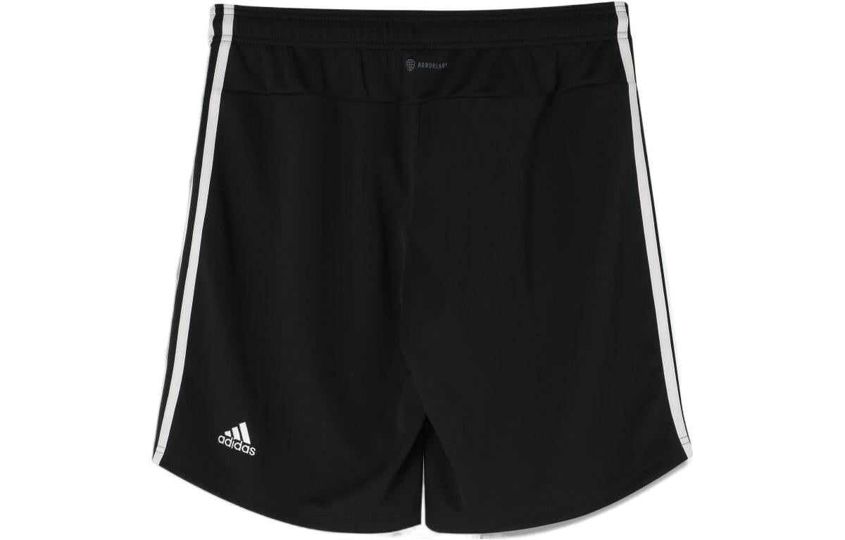 Men's adidas Solid Color Side 3 Stripe Elastic Waistband Sports Shorts Black FM5