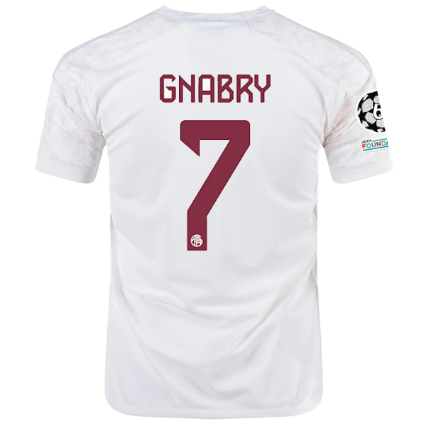 Image of adidas Bayern Munich Serge Gnabry Third Jersey w/ Champions League Patches 23/24