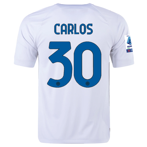 Nike Inter Milan Carlos Away Jersey w/ Series A + Copa Italia Patches 23/24 (Whi