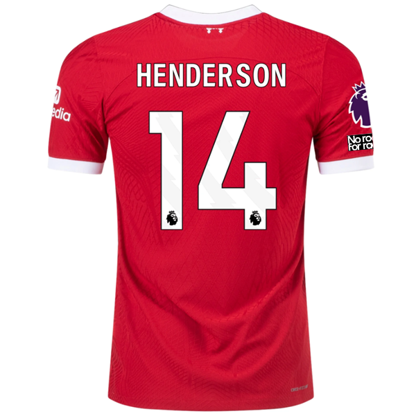Image of Nike Liverpool Authentic Jordan Henderson Vaporknit Match Home Jersey w/ EPL + N
