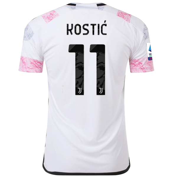 Image of adidas Juventus Kostic Away Jersey w/ Serie A 23/24 (White)