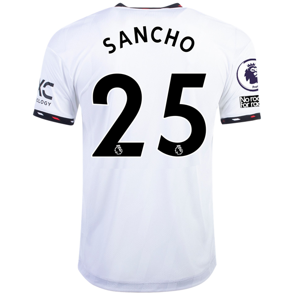 Image of adidas Manchester United Jadon Sancho Authentic Away Jersey w/ EPL + No Room For