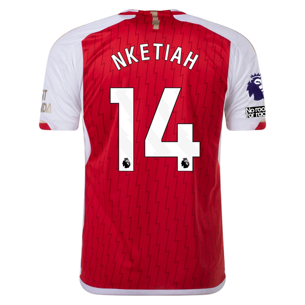 adidas Arsenal Eddie Nketiah Home Jersey 23/24 w/ EPL + No Room For Racism Patch