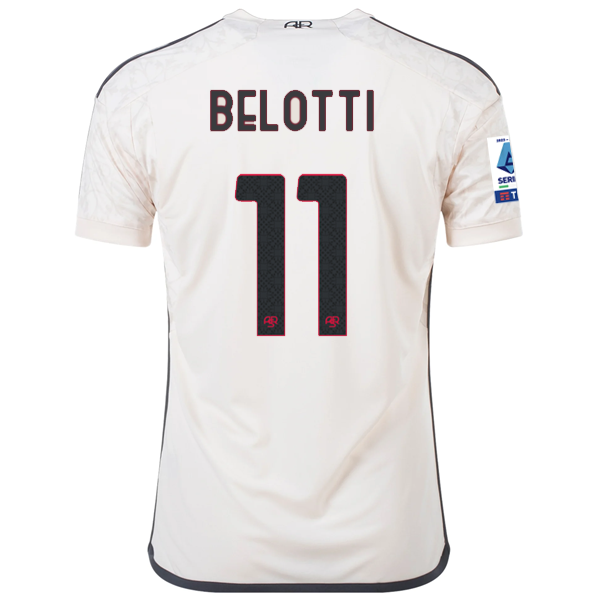 قميص adidas AS Roma Andrea Belotti Away Jersey مع رقعة Serie A 23/24 (بيج)