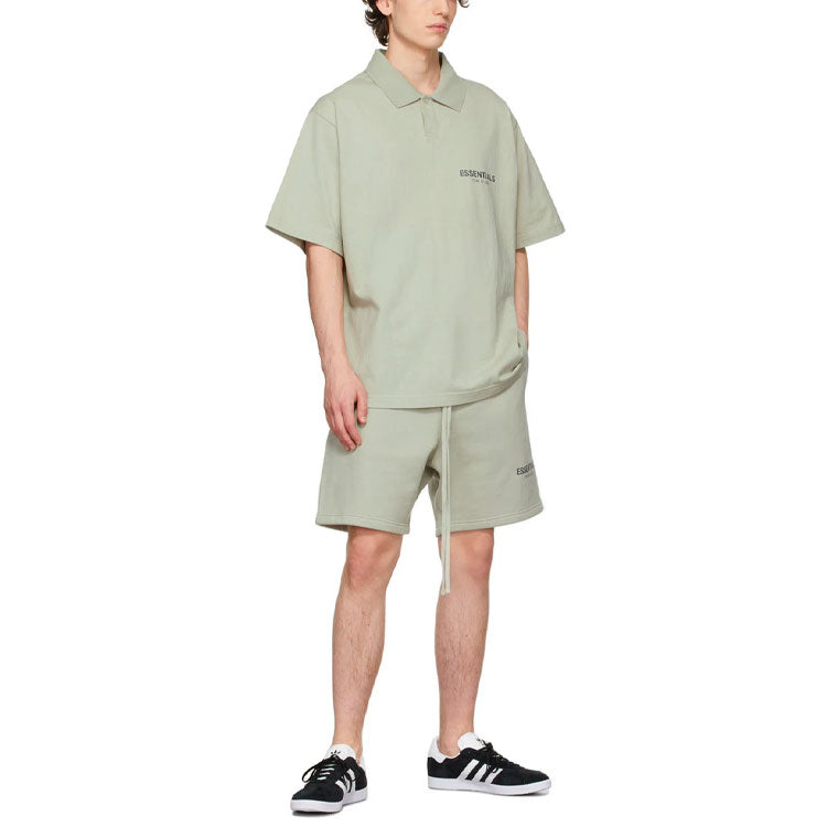 Image of Fear of God Essentials FW21 Fleece Sweat Shorts Green FOG-FW21-121