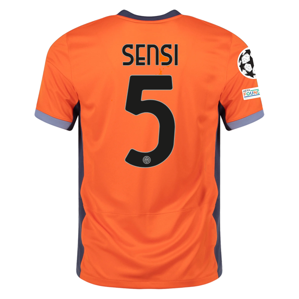 Image of Nike Inter Milan Stefano Sensi Third Jersey w/ Champions League Patches 23/24 (S