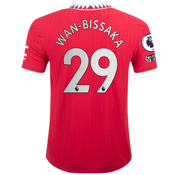 adidas Manchester United Authentic Aaron Wan-Bissaka Home Jersey w/ EPL + No Roo