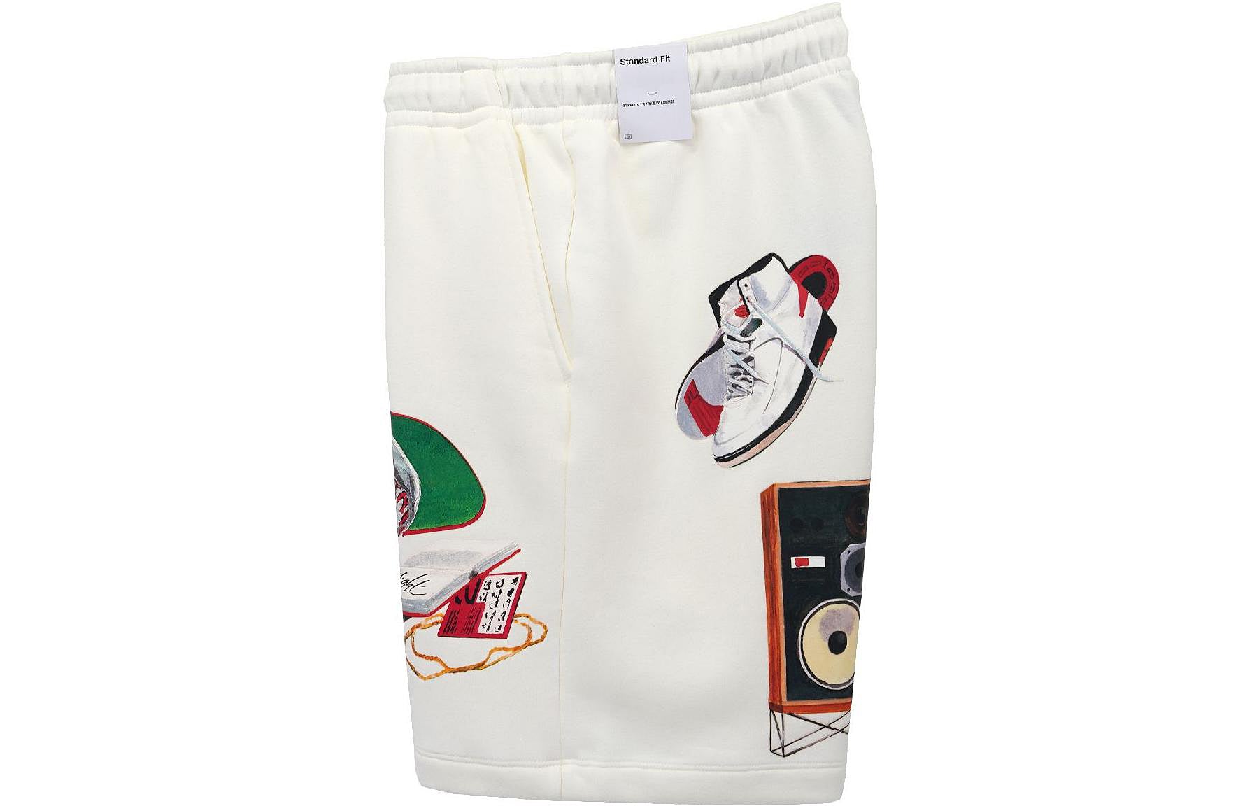 Image of Men's Air Jordan Fit Funny Pattern Printing Drawstring Lacing Straight Shorts Wh
