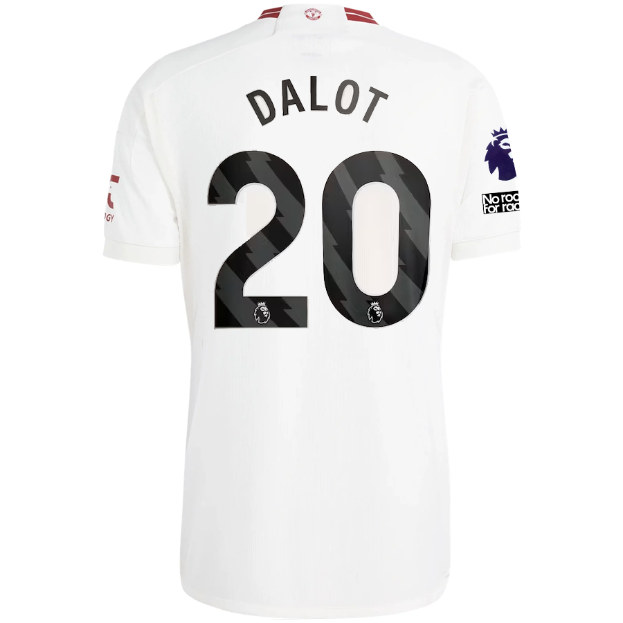 adidas Manchester United Diogo Dalot Third Jersey w/ EPL + No Room For Racism Pa