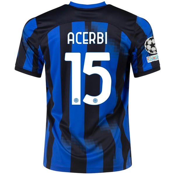 Nike Inter Mailand Francesco Acerbi Heimtrikot mit Champions League + Copa Italia