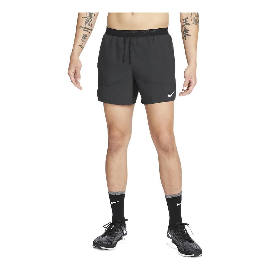 Image of Men's Nike Solid Color Logo Printing Casual Sports Shorts Black DM4756-010