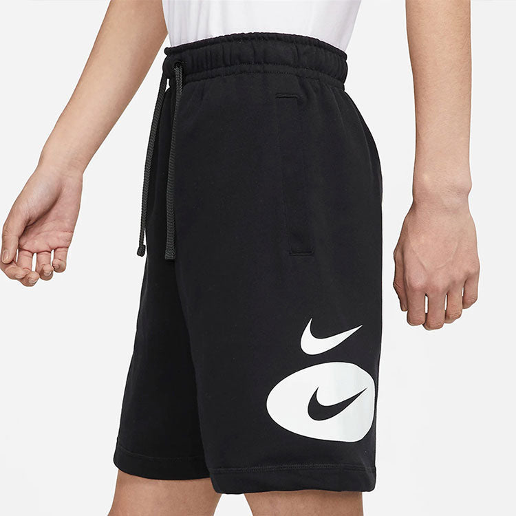 Image of Nike Sportswear Contrasting Colors Logo Loose Lacing Casual Shorts Black DM5488-