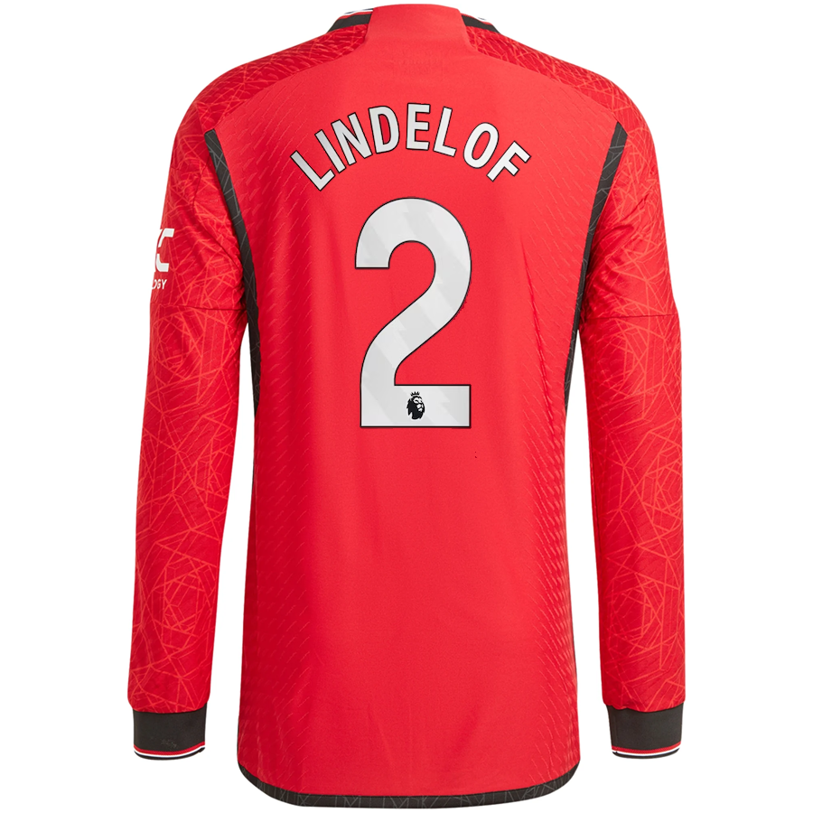 Image of adidas Manchester United Authentic Victor Lindelof Long Sleeve Home Jersey w/ EP