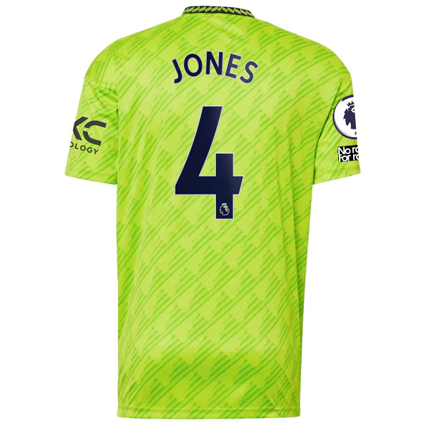 adidas Manchester United Phil Jones Third Jersey w/ EPL + No Room For Racism Pat