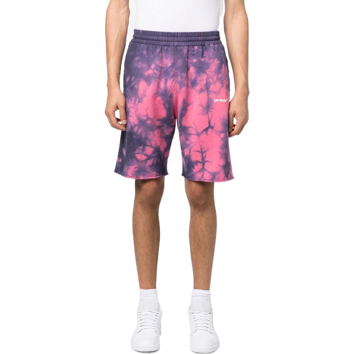Image of Off-White tie-dye Track Shorts 'Pink' OMCI006F22FLE0073401