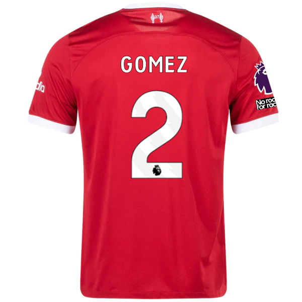 Image of Nike Liverpool Joe Gomez Heimtrikot mit EPL + „No Room For Racism“-Aufnähern 23/24 (