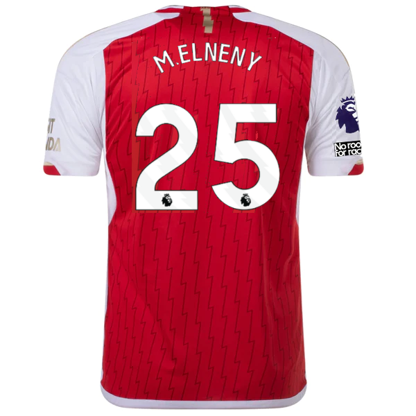 Image of adidas Arsenal Mohamed Elneny Home Jersey 23/24 w/ EPL + No Room For Racism Patc