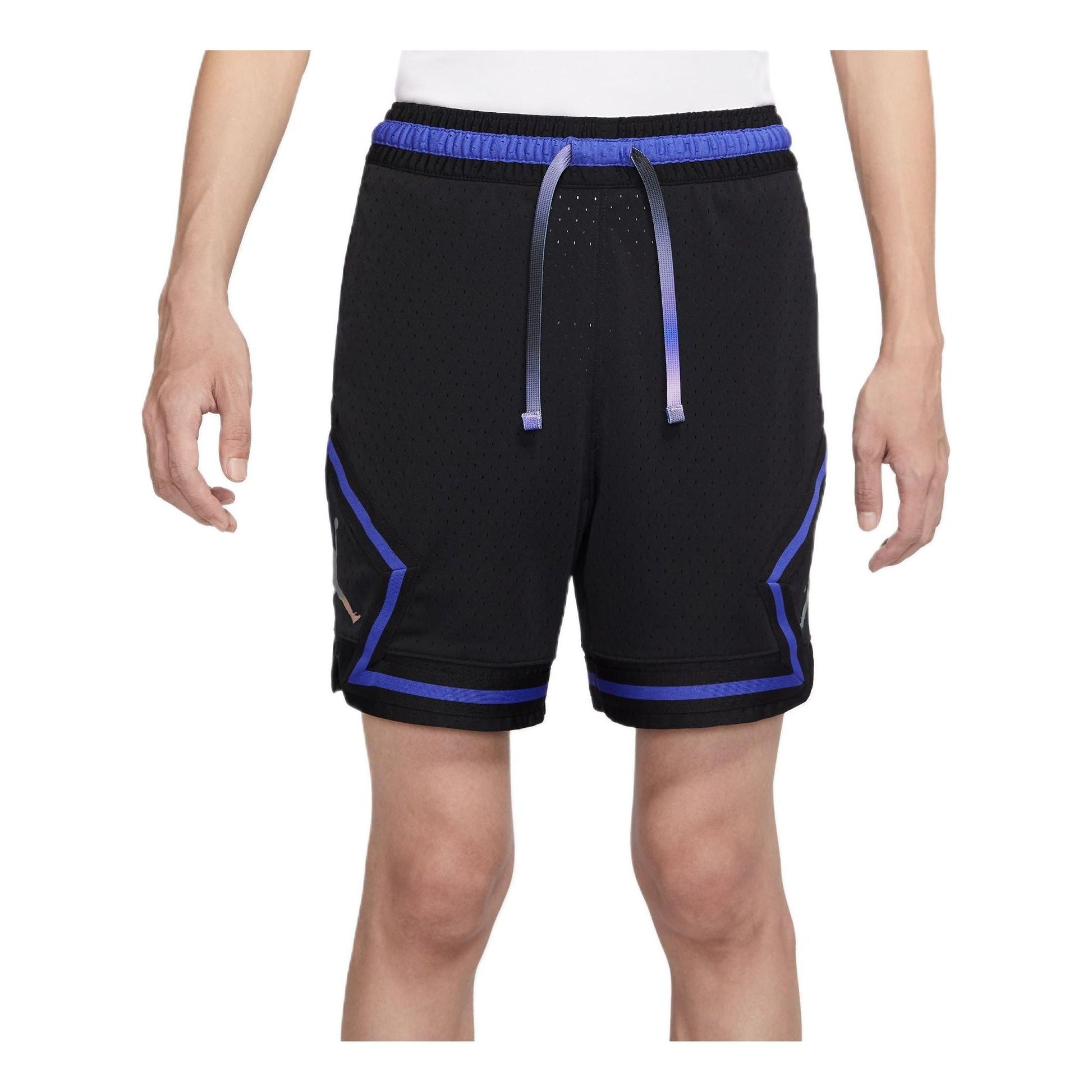 Men's Air Jordan Stripe Logo Printing Lacing Straight Sports Shorts Black DV9002