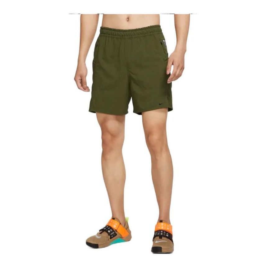 Men's Nike Dri-Fit Solid Color Rear Zipper Pocket Elastic Waistband Straight Sho