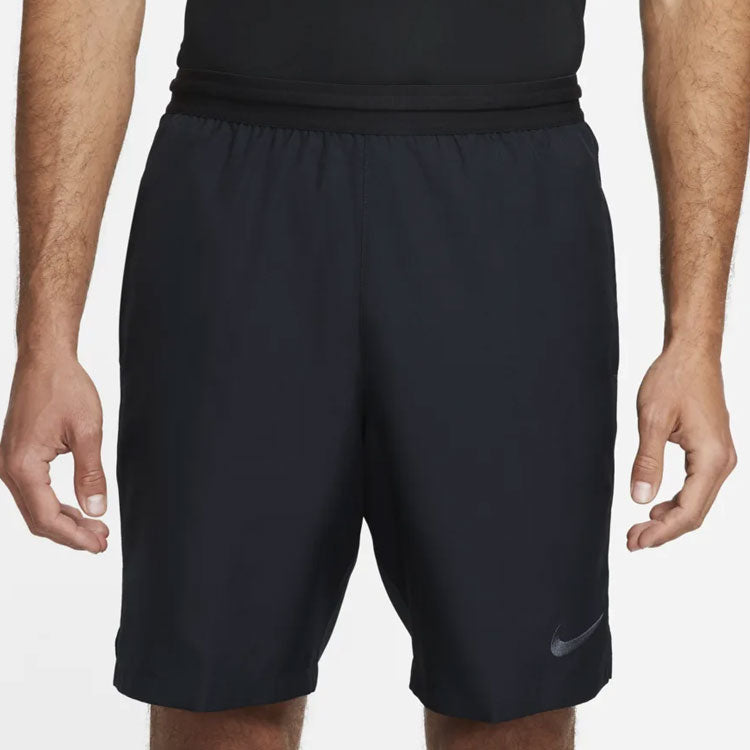 Image of Nike Solid Color Elastic Waistband Logo Soccer/Football Shorts Black AA0737-010