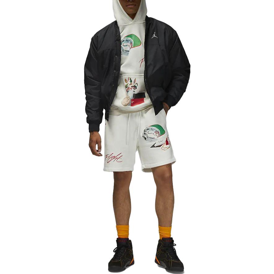 Image of Air Jordan Artist Series By Jacob Rochester Fleece Shorts 'Sail Black University