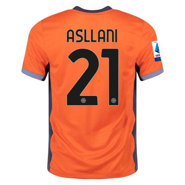 Image of Nike Inter Milan Kristjan Asllani Third Jersey w/ Serie A + Copa Italia Patches