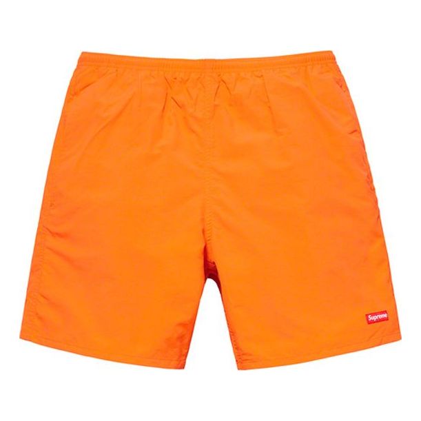 Supreme SS19 Nylon Water Short Solid Color Casual Shorts Unisex Orange SUP-SS19-