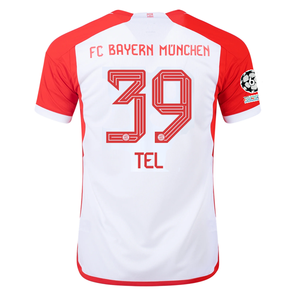 Image of adidas Bayern Munich Mathys Tel Home Jersey 23/24 w/ Champions League Patches (W