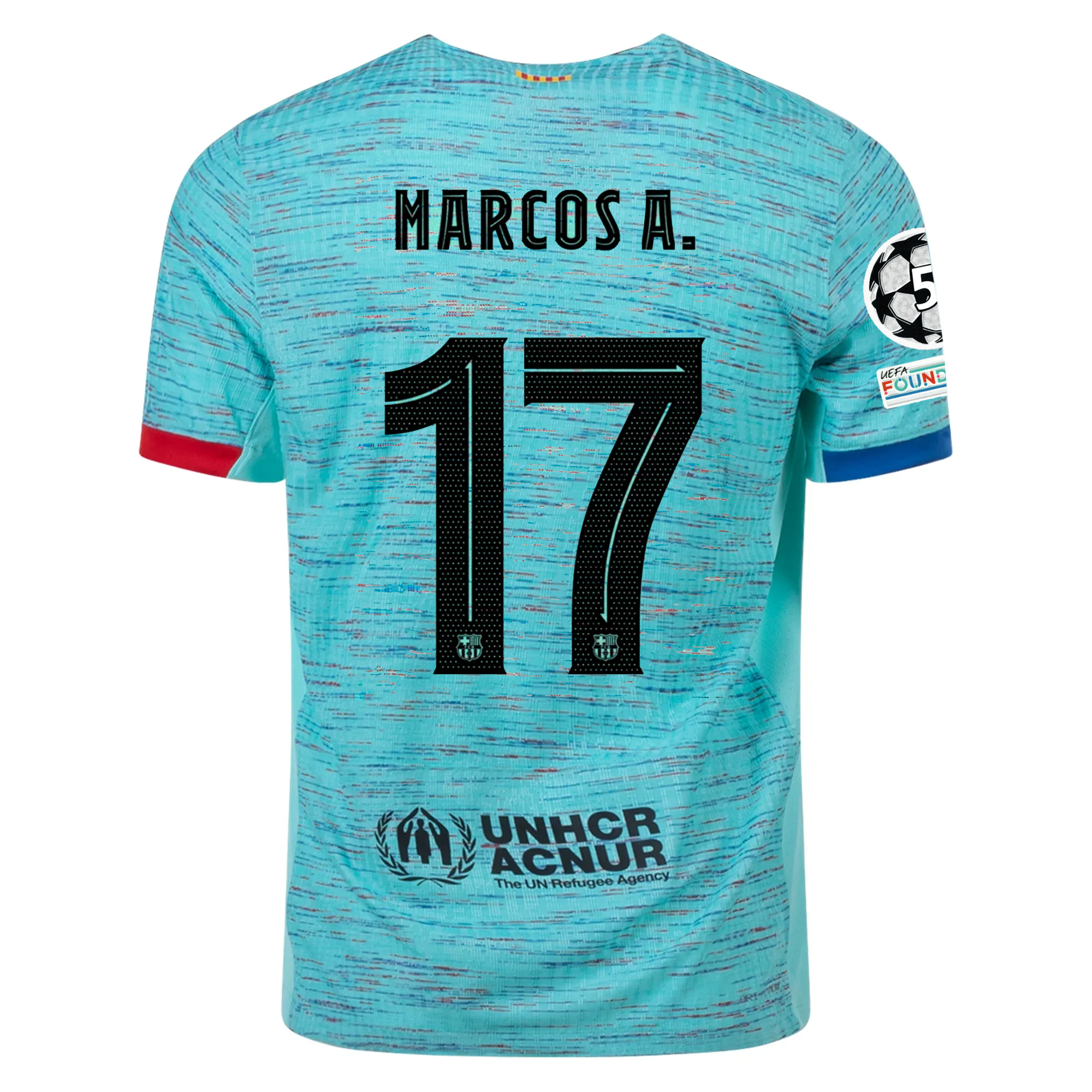 Image of Nike Barcelona Authentic Marcos Alonso Match Vaporknit Third Jersey w/ Champions