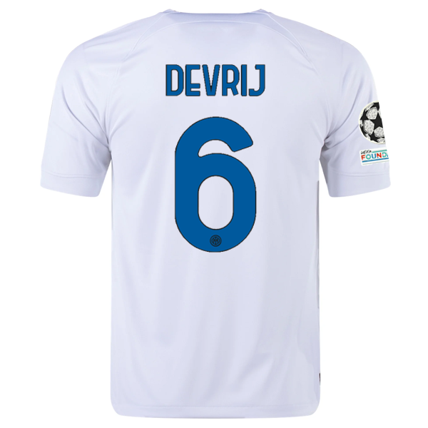 Nike Inter Milan Stefan de Vrij Away Jersey w/ Champions League + Copa Italia Pa