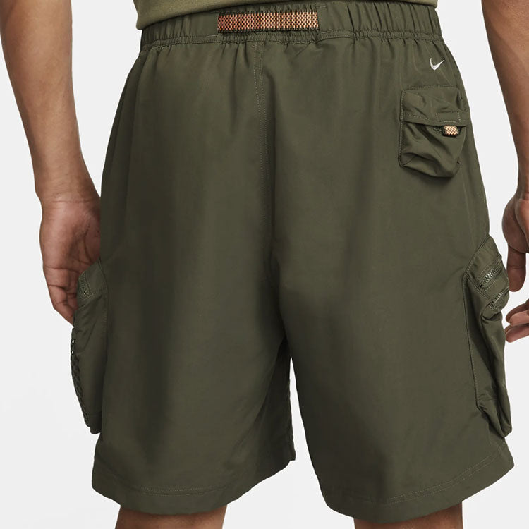 Image of Men's Nike ACG Multiple Pockets Outdoor Cargo Loose Casual Straight Shorts Green