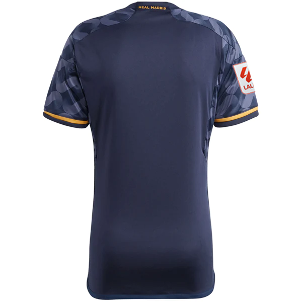 Image of قميص ريال مدريد الاحتياطي من أديداس مع رقعة بطل الدوري الإسباني وكأس العالم للأندية 23/24