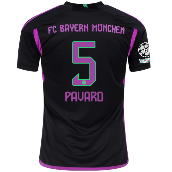 Image of adidas Bayern Munich Benjamin Pavard Away Jersey w/ Champions League Patches 23/