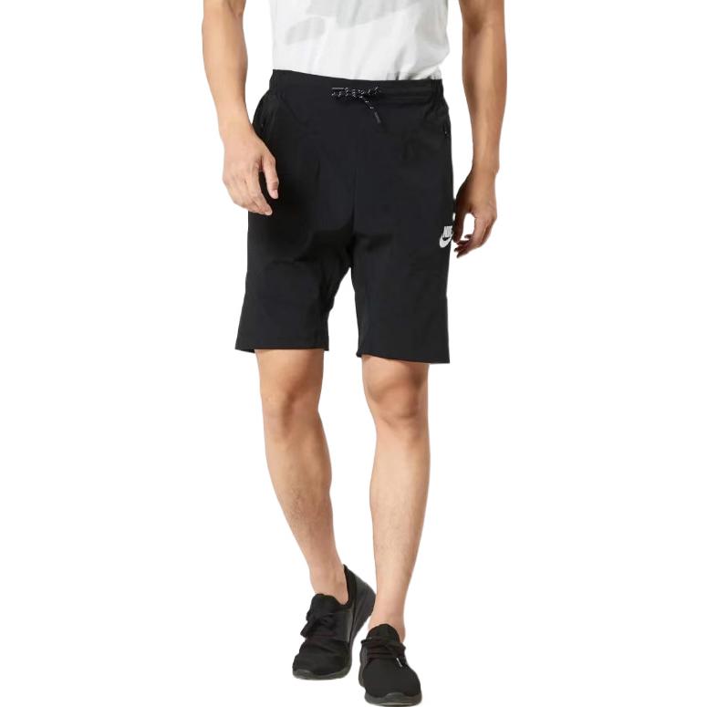 Image of Men's Nike Solid Color Logo Printing Lacing Shorts Black 886805-010