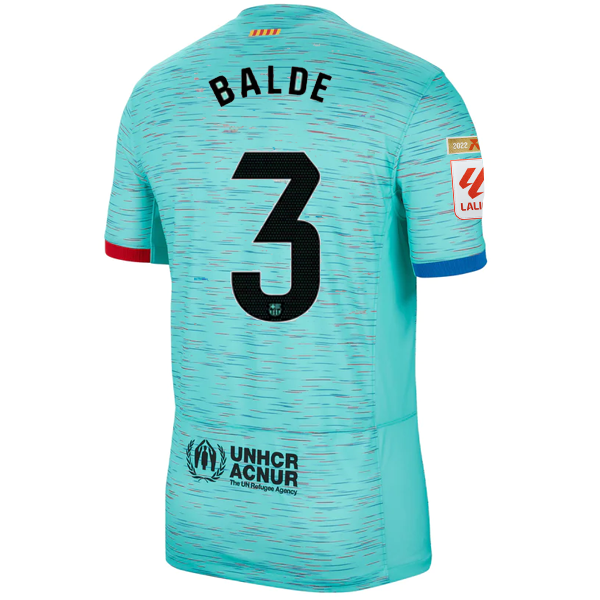 Nike Barcelona Alejandro Balde Third Jersey w/ La Liga Champion Patches 23/24 (L