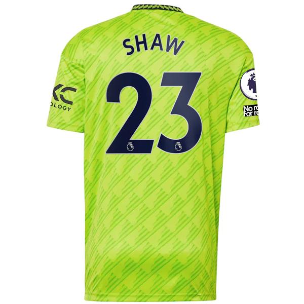 adidas Manchester United Luke Shaw Third Jersey w/ EPL + No Room For Racism Patc