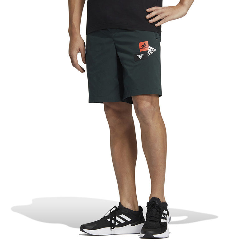 Image of Men's adidas Logo Printing Woven Thin Breathable Sports Shorts Green HM2973