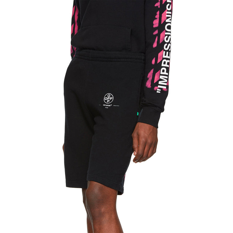 Image of Off-White C/O Virgil Abloh Men'S Black Diag Stencil Sweatshorts OMCI006R19003015