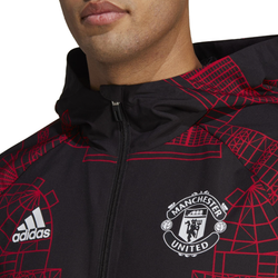 Image of adidas Manchester United Graphic Windbreaker Jacket (Black/Red)