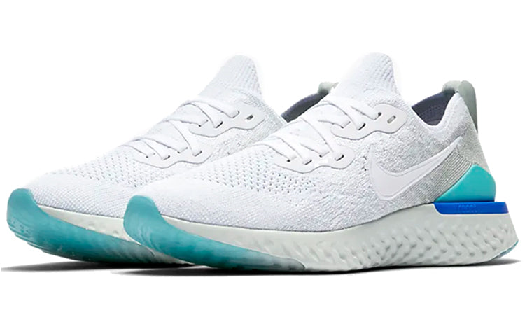 (WMNS) Nike Epic React Flyknit 2 'White Light Aqua' BQ8927-105