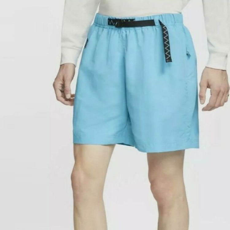 Men's Nike Solid Color Belt Detail Straight Shorts Blue CU8891-450