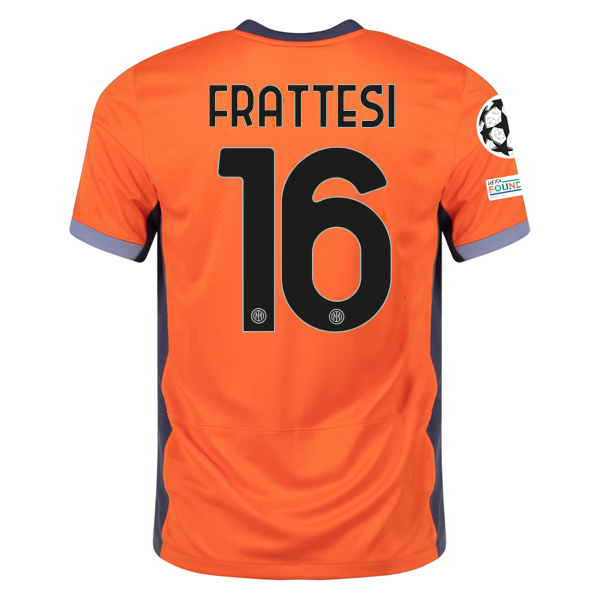 Nike Inter Milan Davide Frattesi Third Jersey w/ Champions League Patches 23/24