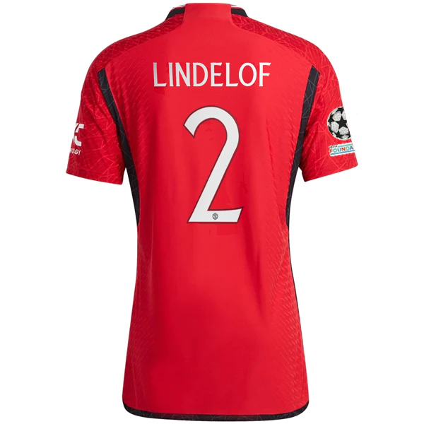 Image of adidas Manchester United Authentic Victor Lindelof Home Jersey 23/24 w/ Champion