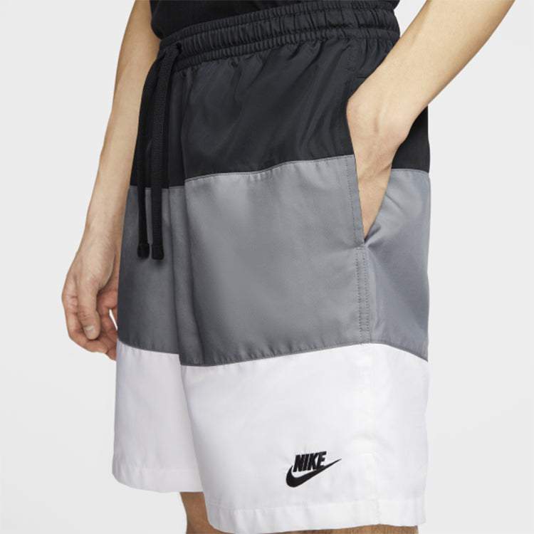 Image of Nike Sportswear City Edition Multicolor Woven Breathable Casual Shorts Black Whi