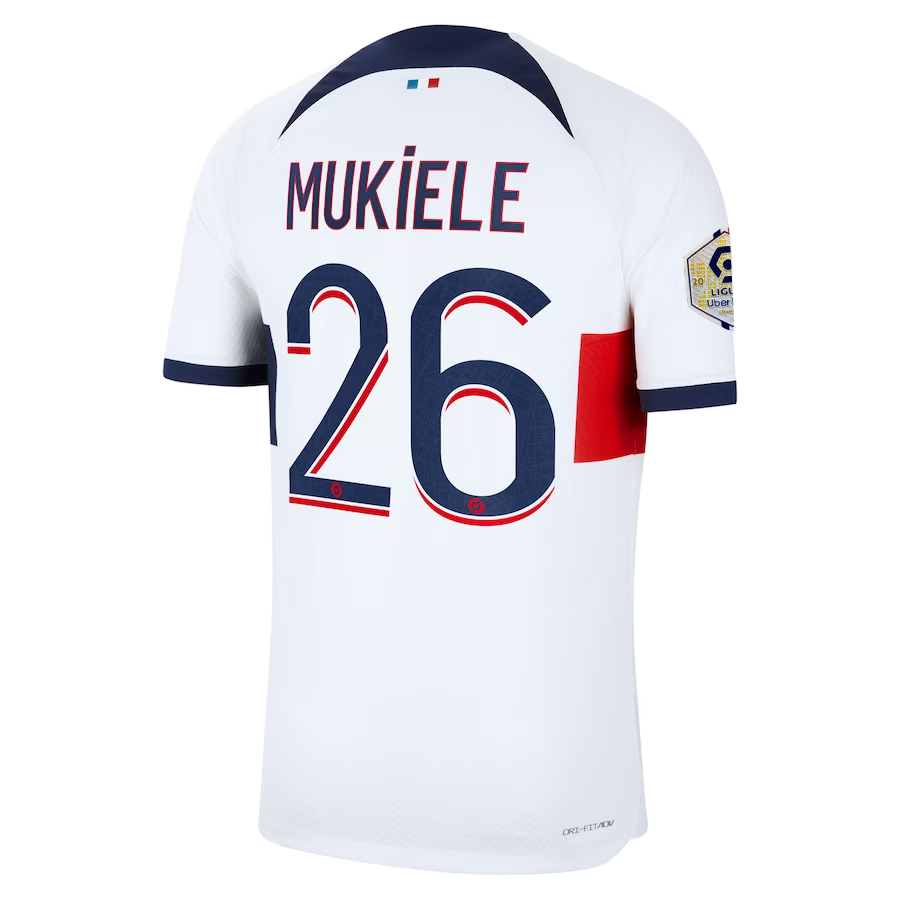 قميص Nike Paris Saint Germain Authentic Mukiele Match Vaporknit Away مع الدوري الفرنسي
