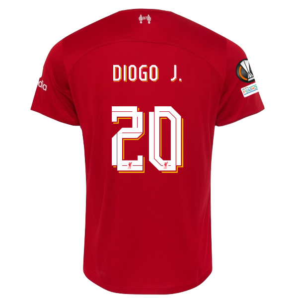 Image of Nike Liverpool Diogo Jota Home Jersey w/ Europa League Patches 23/24 (Red/White)